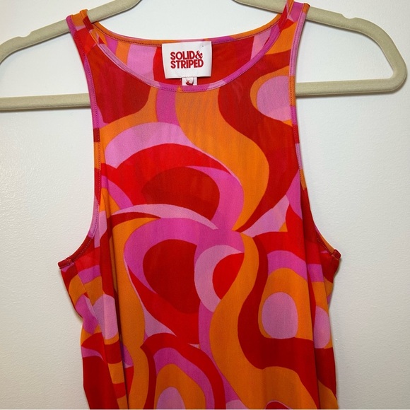 Solid & Striped The Garcelle Printed Mesh Size Dress Size L NWT - Picture 6 of 11